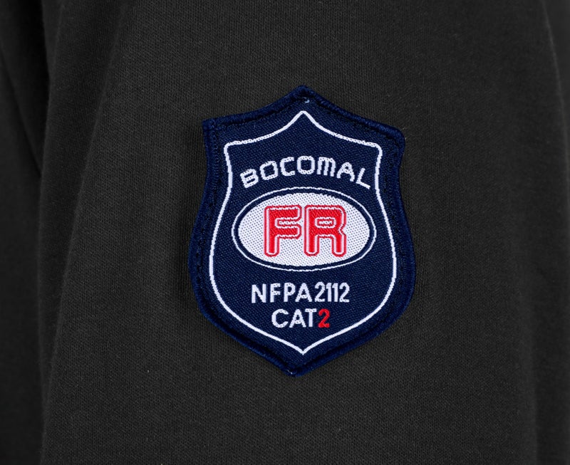 BOCOMAL FR Shirts Flame Resistant Shirts FR T Shirt NFPA2112/CAT2 7oz Black Men's Long Sleeve Fire Retardant Henley Shirts - Image 5